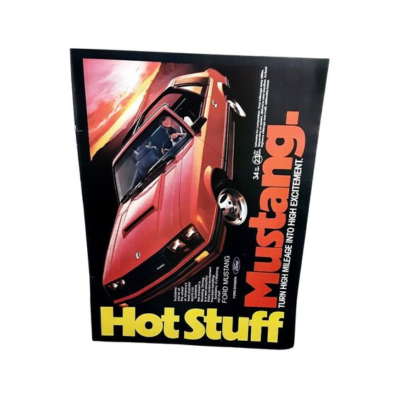 1981 Ford Mustang Hot Stuff T Roof Red Print Ad Vintage - Picture 1 of 2